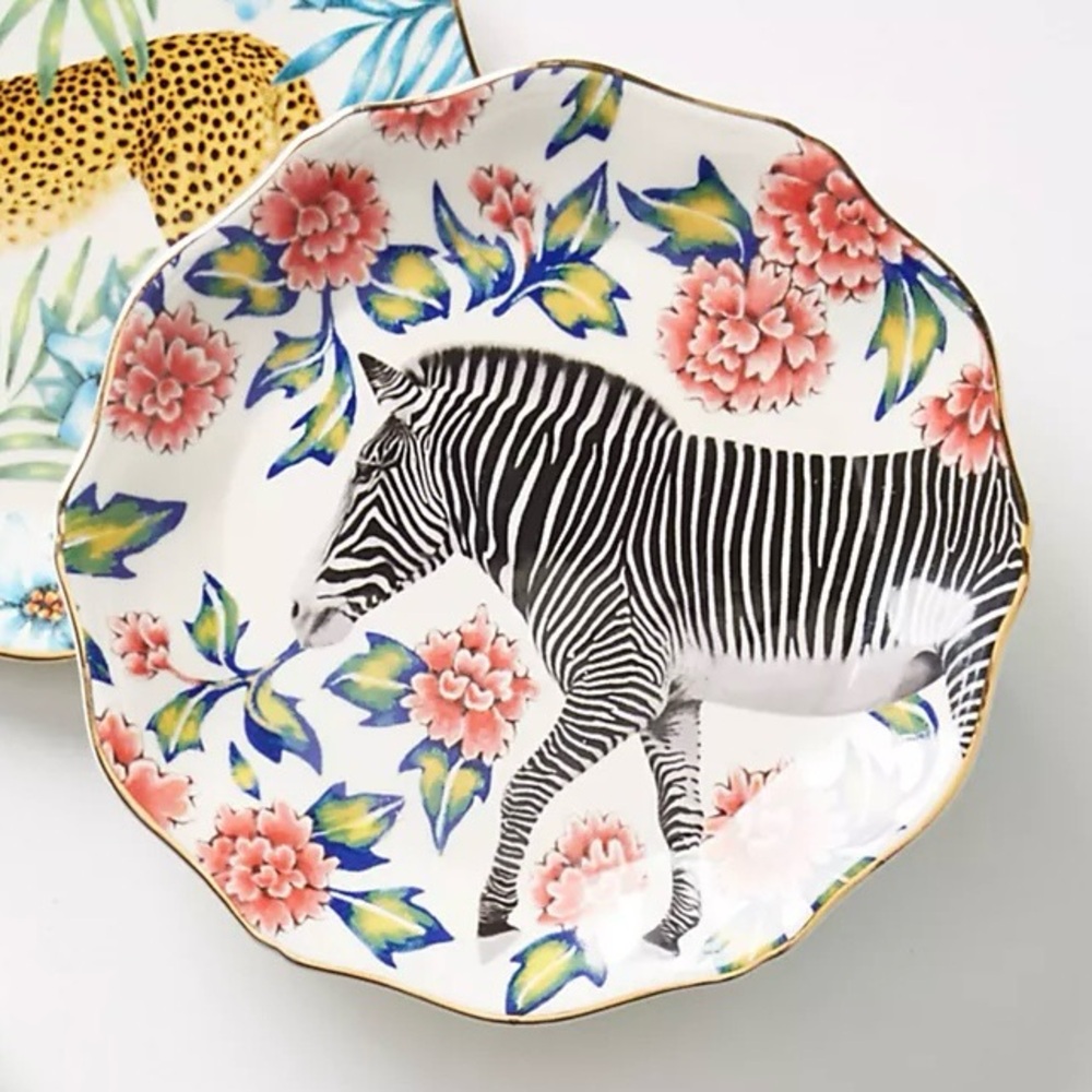 Anthropologie Lou Rota Nature Table Plate - Zebra